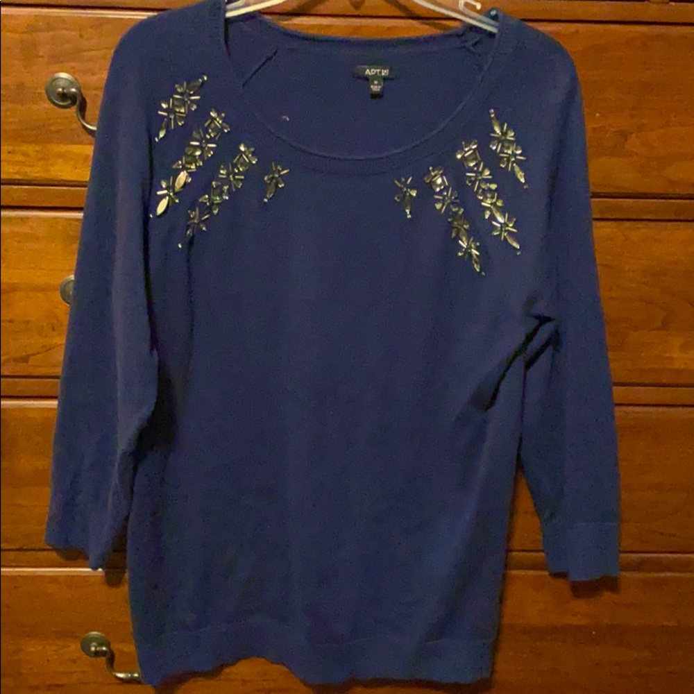 Jeweled navy sweater